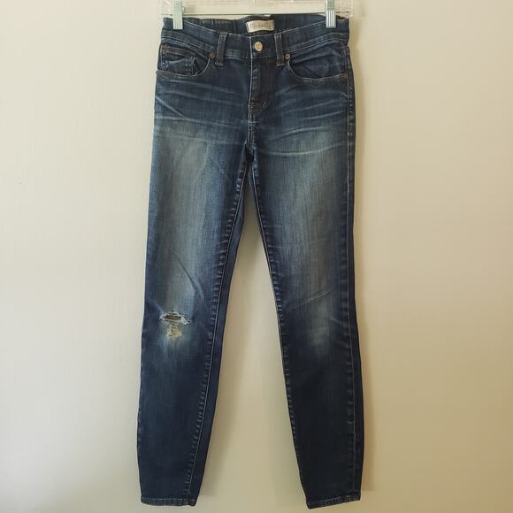 Madewell Denim - Madewell Skinny Skinny Jeans Dark Wash Distressed Size 28